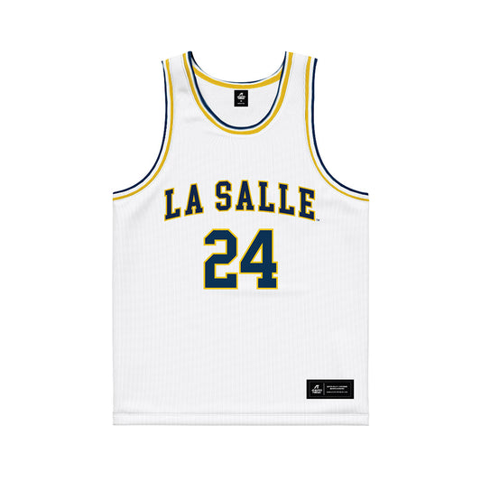 La Salle - NCAA Men's Basketball : Deuce Jones - White Basketball Jersey-0
