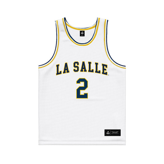 La Salle - NCAA Men's Basketball : Corey McKeithan - White Basketball Jersey-0