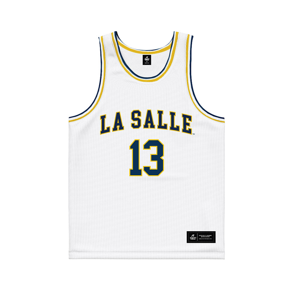 La Salle - NCAA Men's Basketball : Maximillian Lipacis - White Basketball Jersey-0
