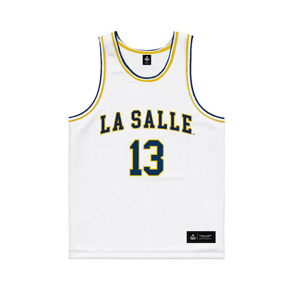 La Salle - NCAA Men's Basketball : Maximillian Lipacis - White Basketball Jersey-0