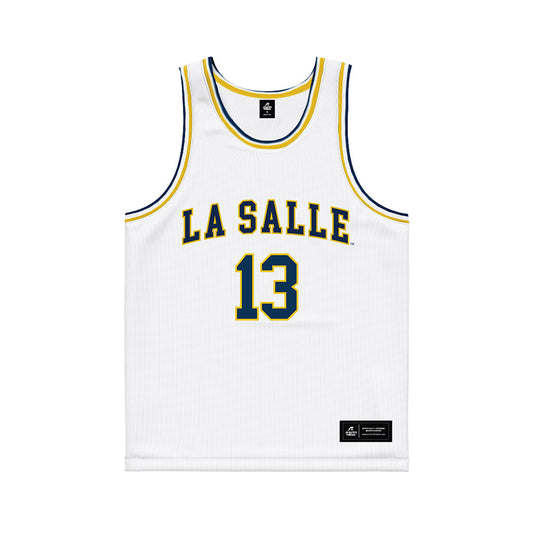 La Salle - NCAA Men's Basketball : Maximillian Lipacis - White Basketball Jersey-0