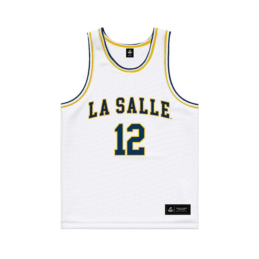 La Salle - NCAA Men's Basketball : Damon Strand - White Basketball Jersey-0