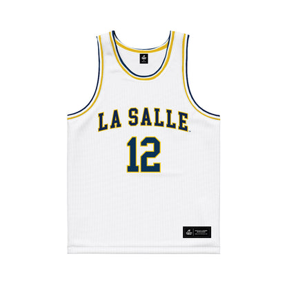 La Salle - NCAA Men's Basketball : Damon Strand - White Basketball Jersey-0