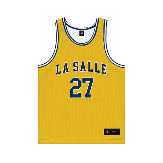 La Salle - NCAA Men's Basketball : Edwin Daniel - Gold Basketball Jersey-0