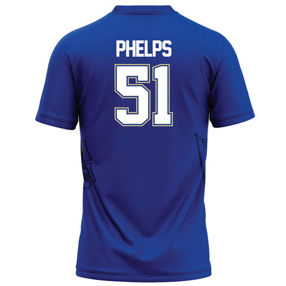 Tulsa - NCAA Football : Connor Phelps - Blue Football Jersey