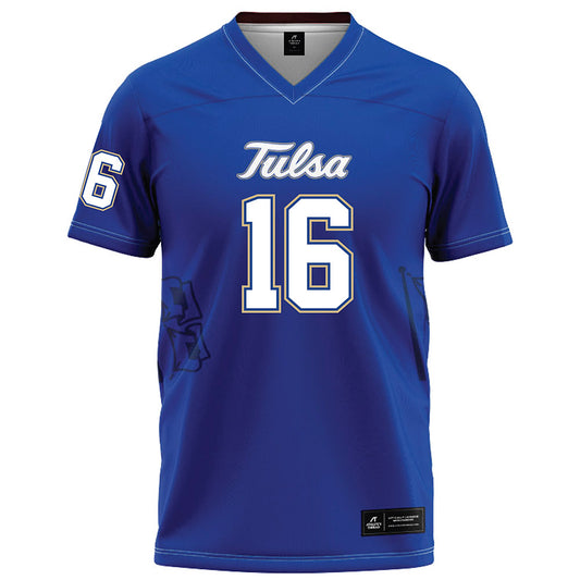 Tulsa - NCAA Football : Andrew Alford - Blue Football Jersey-0