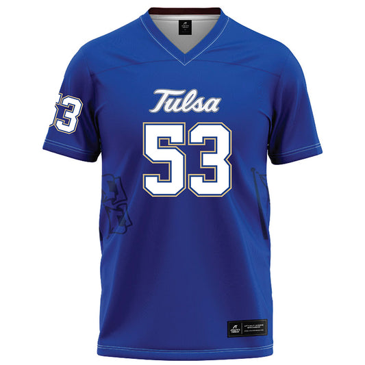 Tulsa - NCAA Football : Jack Hood - Blue Football Jersey-0