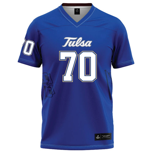 Tulsa - NCAA Football : Evan Odom - Blue Football Jersey-0