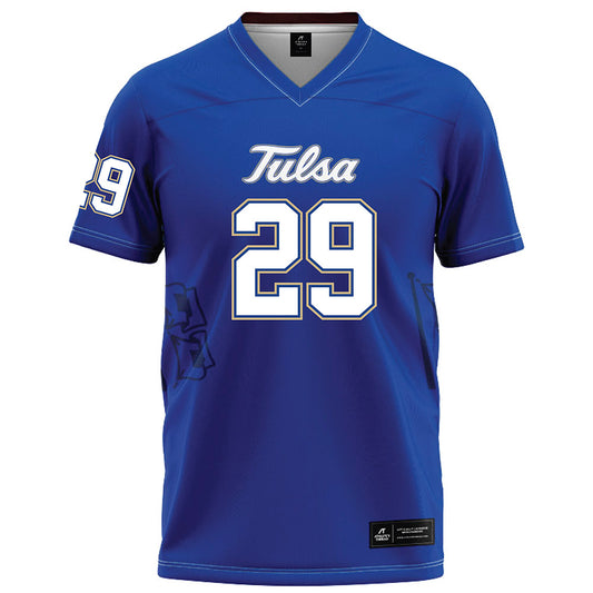 Tulsa - NCAA Football : Angus Davies - Blue Football Jersey-0