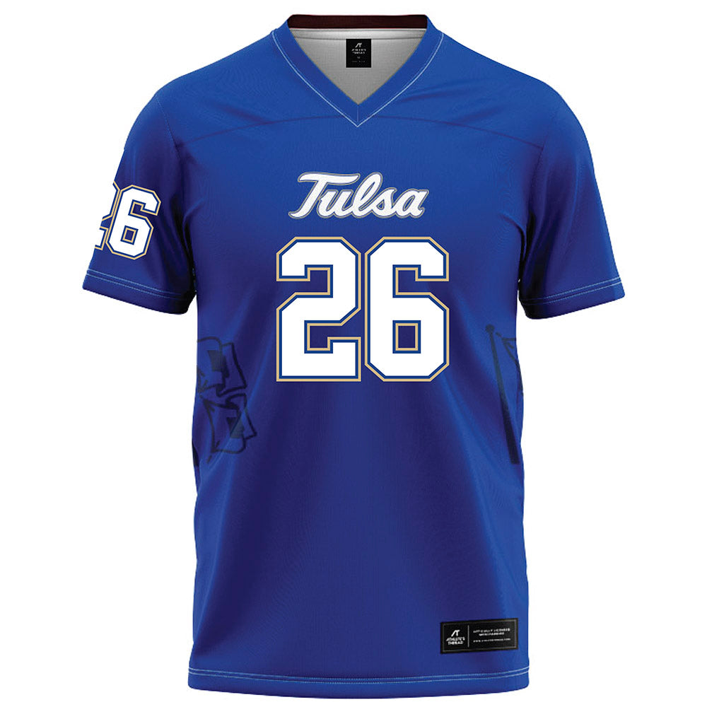 Tulsa - NCAA Football : Josh Anglin - Blue Football Jersey-0