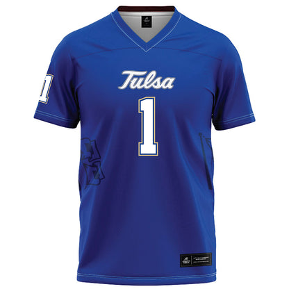 Tulsa - NCAA Football : Champ Lewis - Blue Football Jersey-0