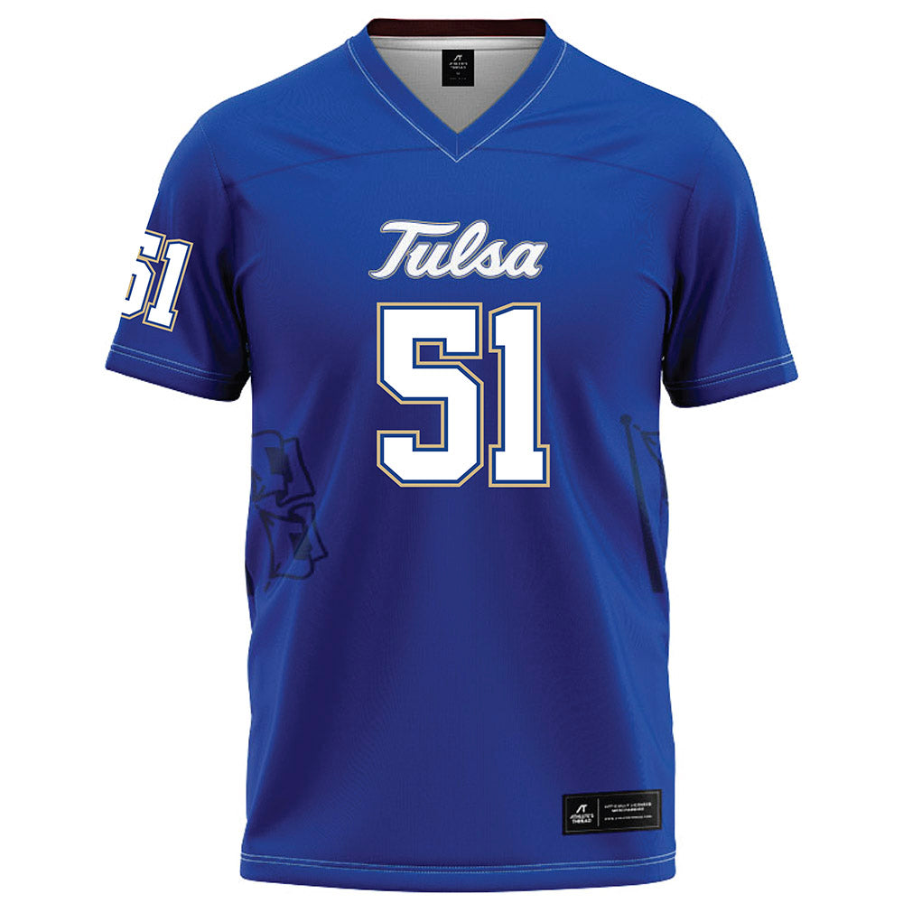 Tulsa - NCAA Football : Connor Phelps - Blue Football Jersey