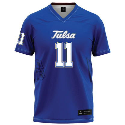 Tulsa - NCAA Football : Jdan Burnett - Blue Football Jersey-0