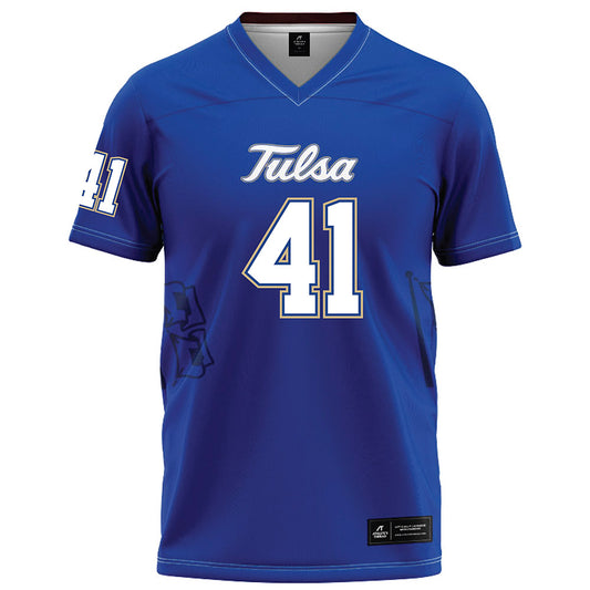 Tulsa - NCAA Football : Camden Peck - Blue Football Jersey