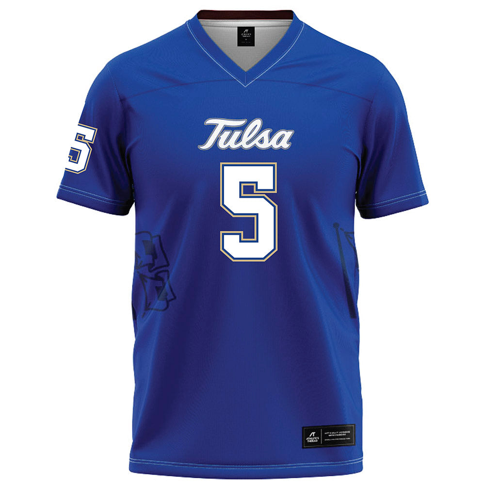 Tulsa - NCAA Football : Calvin Johnson - Blue Football Jersey-0