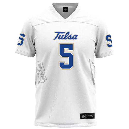 Tulsa - NCAA Football : Calvin Johnson - White Football Jersey-0