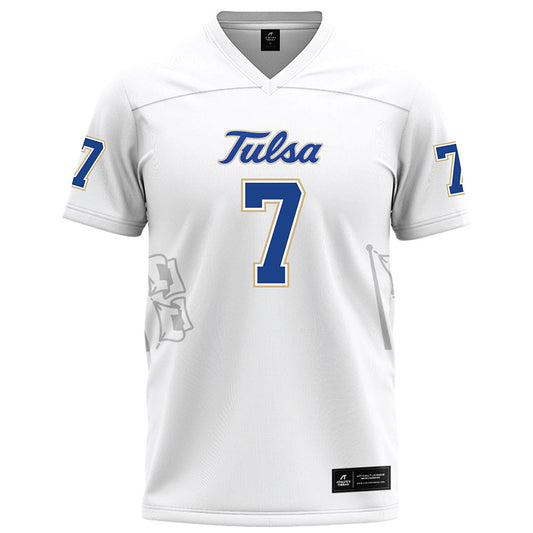Tulsa - NCAA Football : Zion Steptoe - White Football Jersey-0