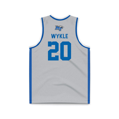 MTSU - NCAA Men's Basketball : Savon Wykle - Light Grey Basketball Jersey-1
