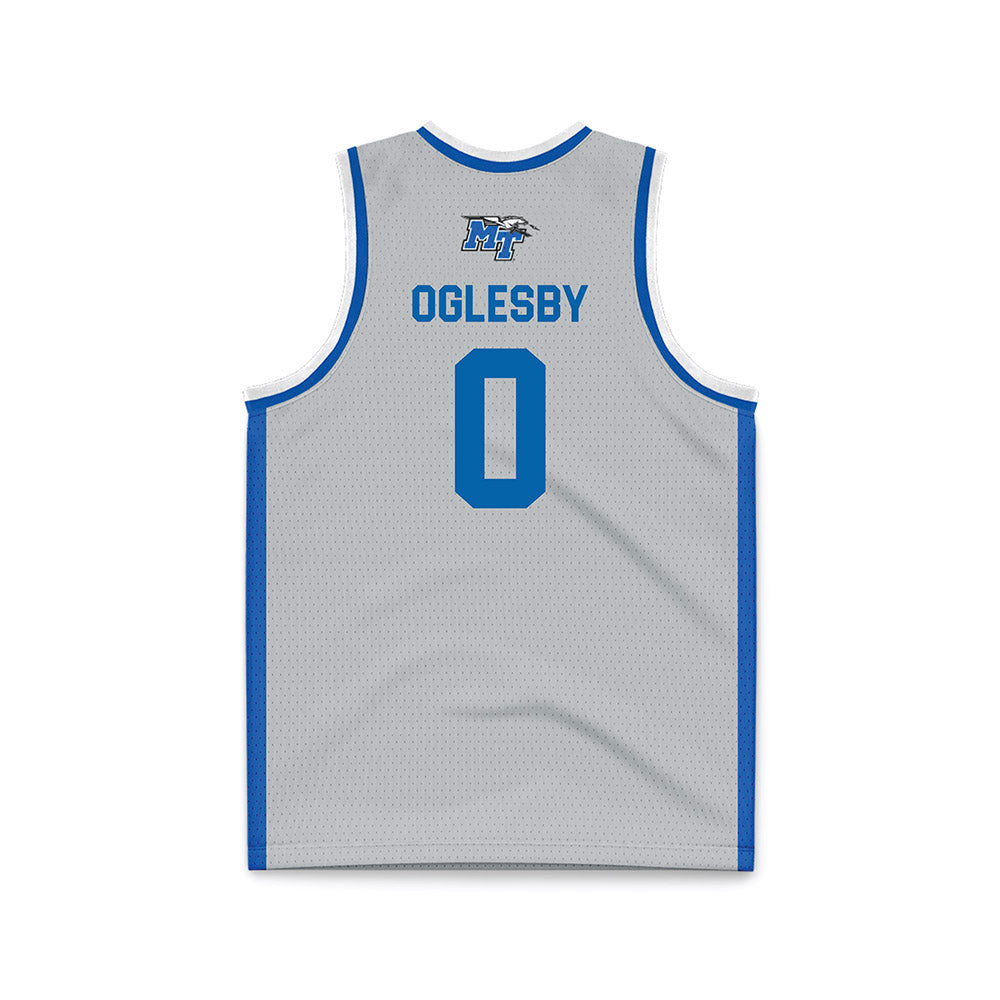 MTSU - NCAA Men's Basketball : Alec Oglesby - Light Grey Basketball Jersey-1