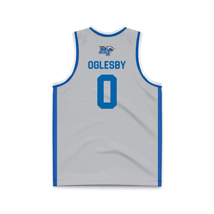 MTSU - NCAA Men's Basketball : Alec Oglesby - Light Grey Basketball Jersey-1