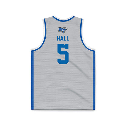 MTSU - NCAA Men's Basketball : Jarred Hall - Light Grey Basketball Jersey