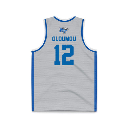 MTSU - NCAA Men's Basketball : Brandon Oloumou - Light Grey Basketball Jersey-1