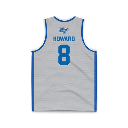 MTSU - NCAA Men's Basketball : Jax Howard - Light Grey Basketball Jersey-1