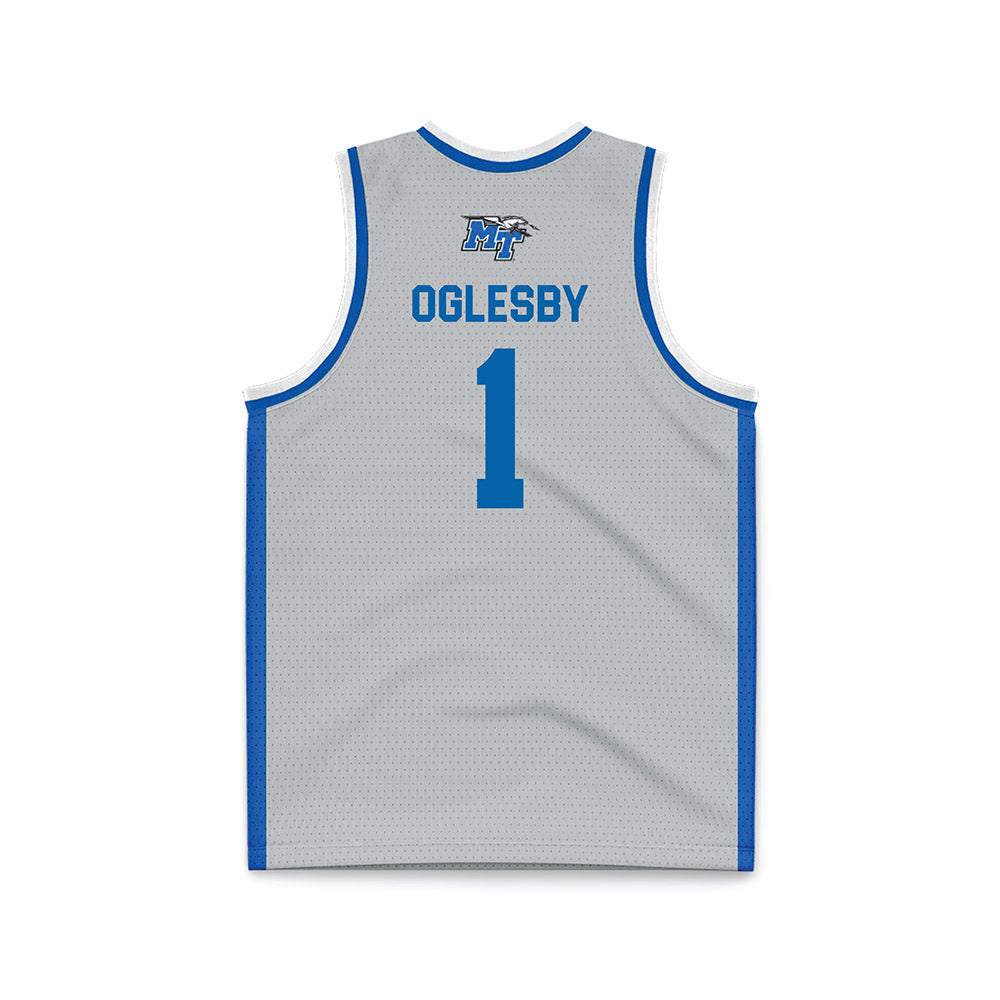 MTSU - NCAA Men's Basketball : Alec Oglesby - Light Grey Basketball Jersey-1