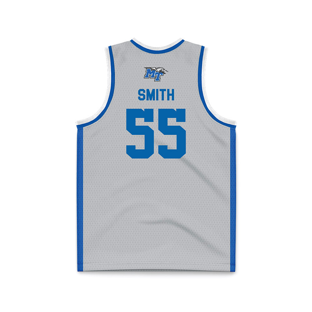 MTSU - NCAA Men's Basketball : Sean Smith - Light Grey Basketball Jersey-1