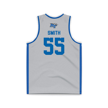 MTSU - NCAA Men's Basketball : Sean Smith - Light Grey Basketball Jersey-1