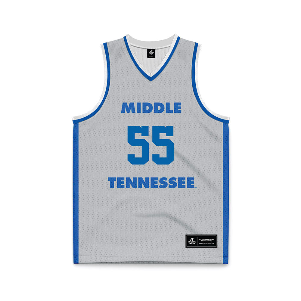 MTSU - NCAA Men's Basketball : Sean Smith - Light Grey Basketball Jersey-0