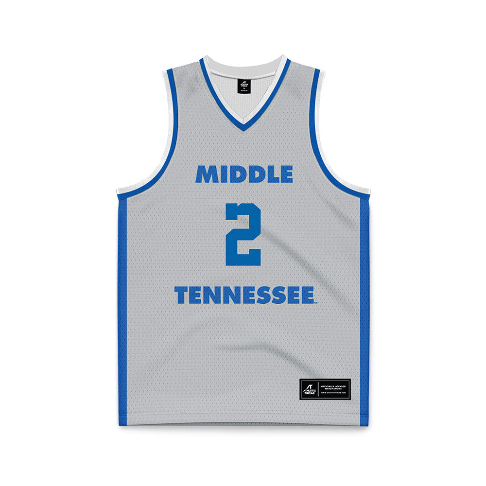 MTSU - NCAA Men's Basketball : Jlynn Counter - Light Grey Basketball Jersey-0