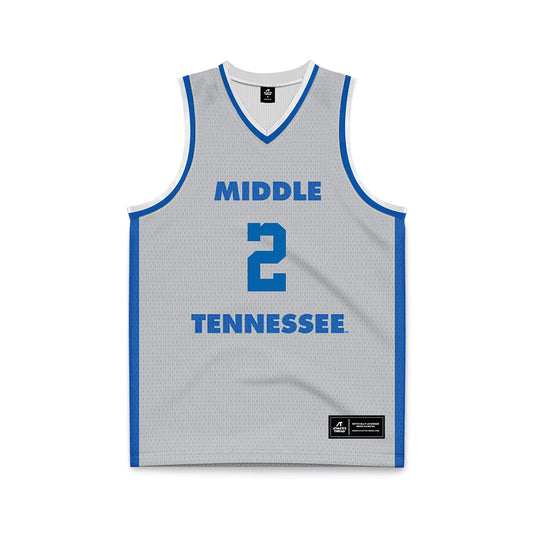 MTSU - NCAA Men's Basketball : Jlynn Counter - Light Grey Basketball Jersey-0