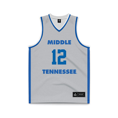 MTSU - NCAA Men's Basketball : Brandon Oloumou - Light Grey Basketball Jersey-0