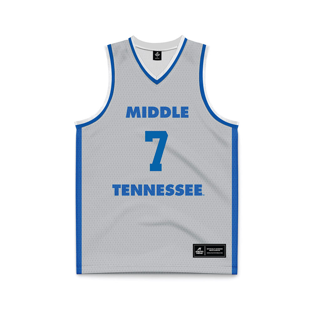 MTSU - NCAA Men's Basketball : Charvez Ambrose - Light Grey Basketball Jersey-0