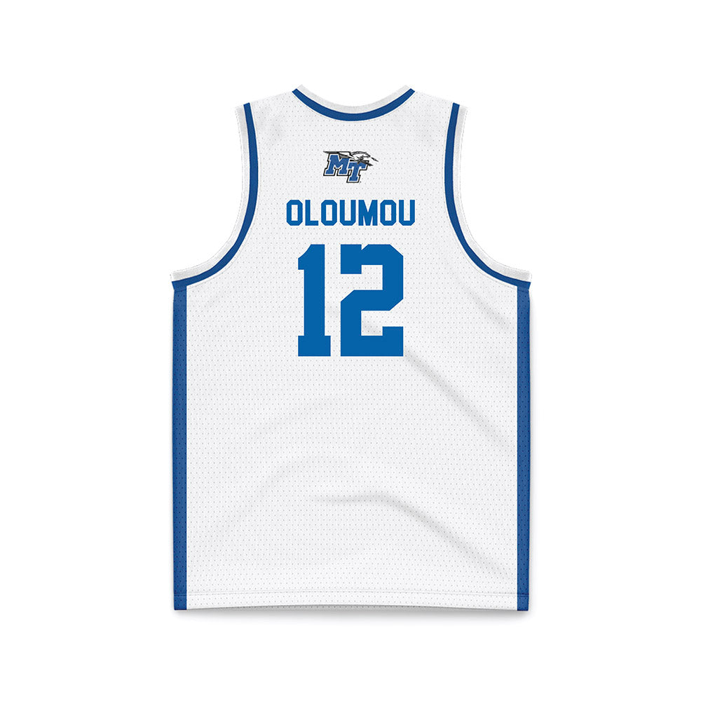 MTSU - NCAA Men's Basketball : Brandon Oloumou - White Basketball Jersey-1