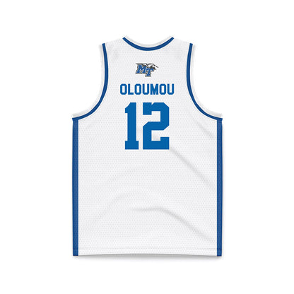 MTSU - NCAA Men's Basketball : Brandon Oloumou - White Basketball Jersey-1
