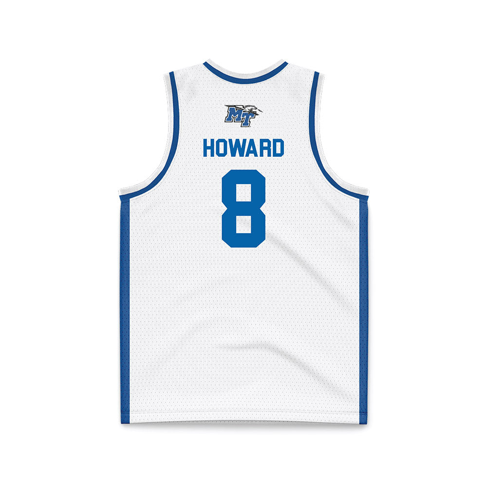 MTSU - NCAA Men's Basketball : Jax Howard - White Basketball Jersey-1