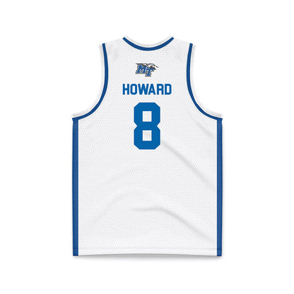 MTSU - NCAA Men's Basketball : Jax Howard - White Basketball Jersey-1