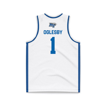 MTSU - NCAA Men's Basketball : Alec Oglesby - White Basketball Jersey-1