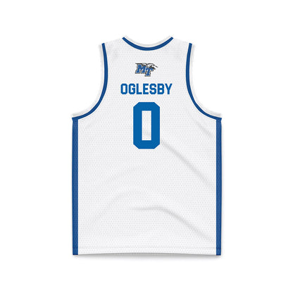 MTSU - NCAA Men's Basketball : Alec Oglesby - White Basketball Jersey-1