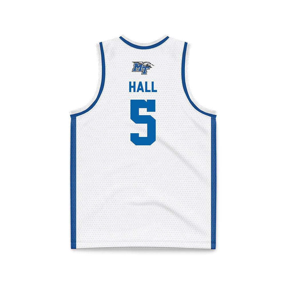 MTSU - NCAA Men's Basketball : Jarred Hall - White Basketball Jersey