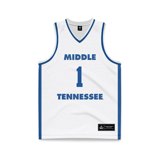 MTSU - NCAA Men's Basketball : Alec Oglesby - White Basketball Jersey-0