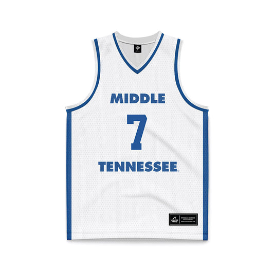 MTSU - NCAA Men's Basketball : Charvez Ambrose - White Basketball Jersey-0