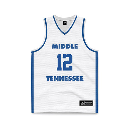MTSU - NCAA Men's Basketball : Brandon Oloumou - White Basketball Jersey-0