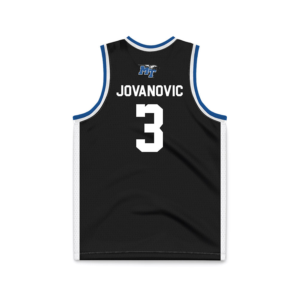 MTSU - NCAA Men's Basketball : Luka Jovanovic - Black Basketball Jersey-1