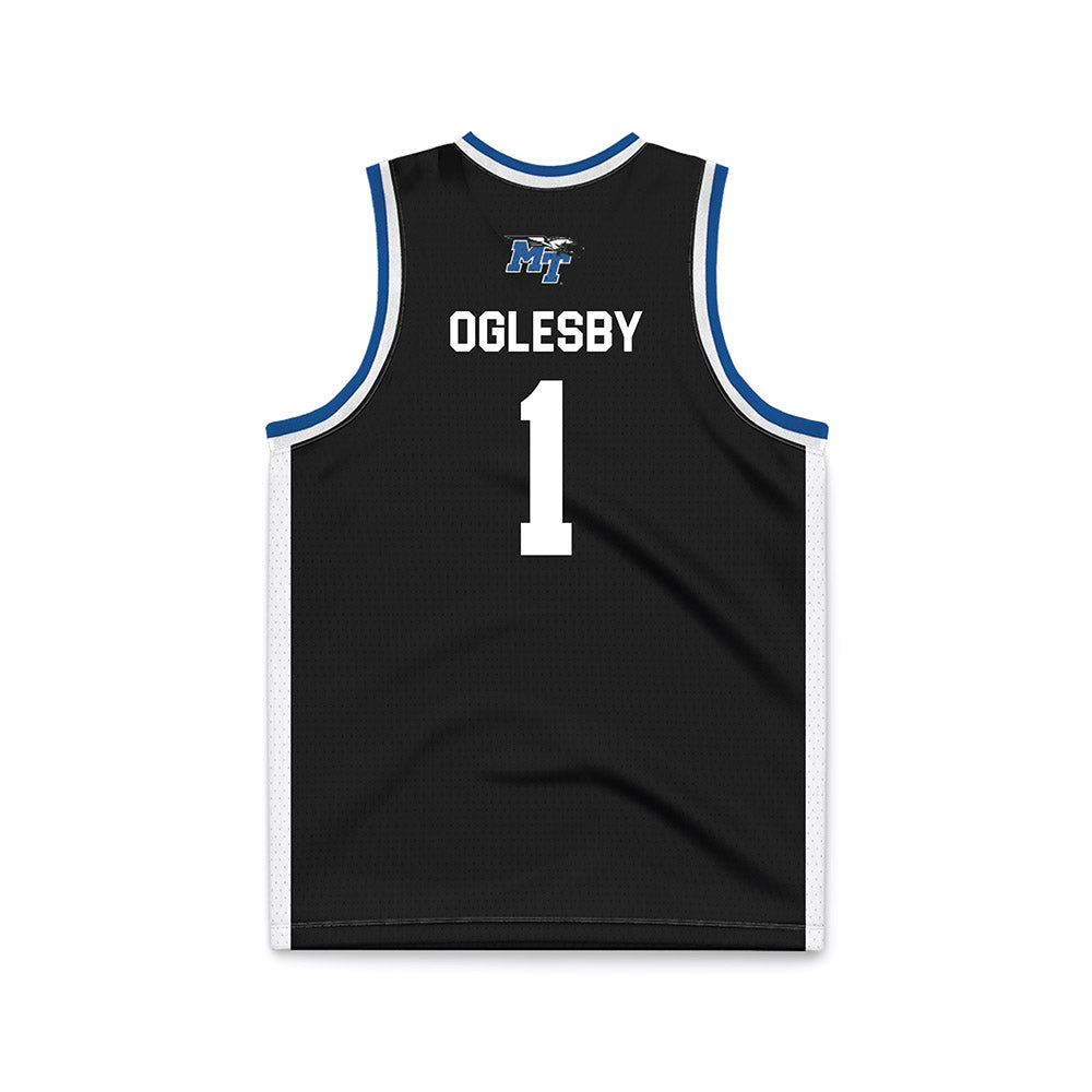 MTSU - NCAA Men's Basketball : Alec Oglesby - Black Basketball Jersey-1