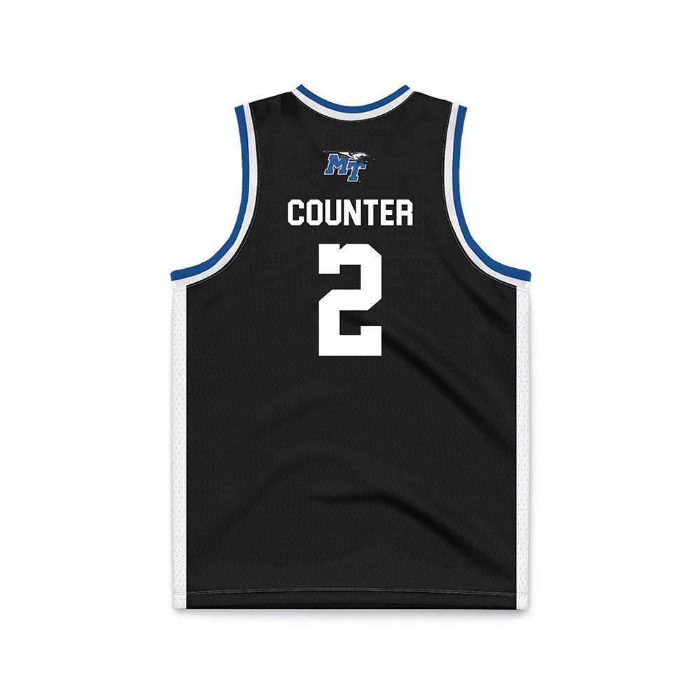 MTSU - NCAA Men's Basketball : Jlynn Counter - Black Basketball Jersey-1