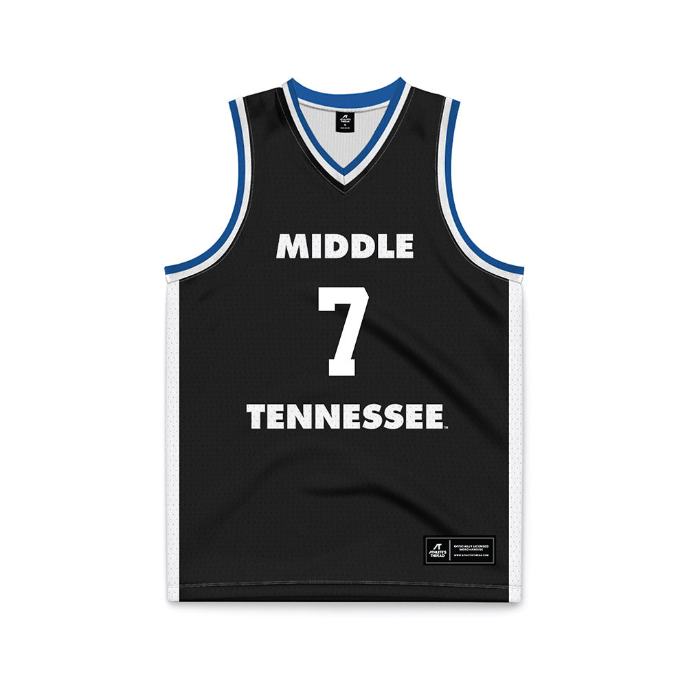 MTSU - NCAA Men's Basketball : Charvez Ambrose - Black Basketball Jersey-0
