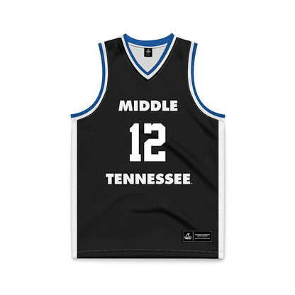 MTSU - NCAA Men's Basketball : Brandon Oloumou - Black Basketball Jersey-0